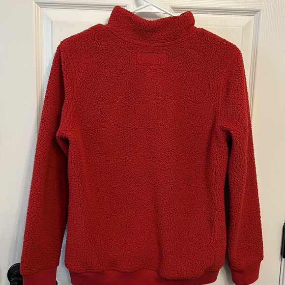 Abercrombie Kids 1/4 button Sherpa. Dark red color. Size 13/14. Excellent cond. - Picture 2 of 8